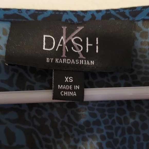 Dash by Kardashian Teal and black Sleeveless shear bathing suit coverup - Picture 2 of 6